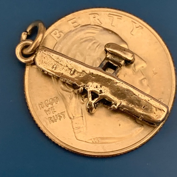 .925 Glider Plane Sterling Silver Jewelry Charm #travel #pilot #adventure - Picture 3 of 5